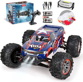 Hosim 1:10 Large Scale RC Car Monster Truck Upgraded 9125 Blue Remote Control Car with Oil Shock + Dual Batteries